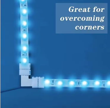 Solderless LED Strip Connector – 4-Pin 10mm & 2-Pin 8mm Clip for RGB 5050/2835 Light Strips