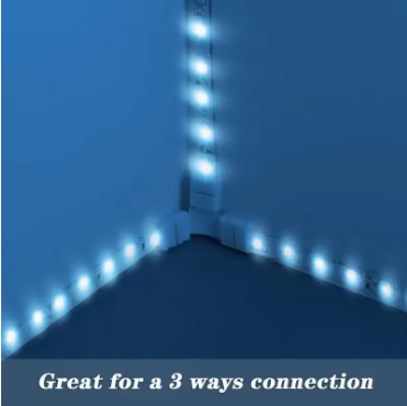 Solderless LED Strip Connector – 4-Pin 10mm & 2-Pin 8mm Clip for RGB 5050/2835 Light Strips