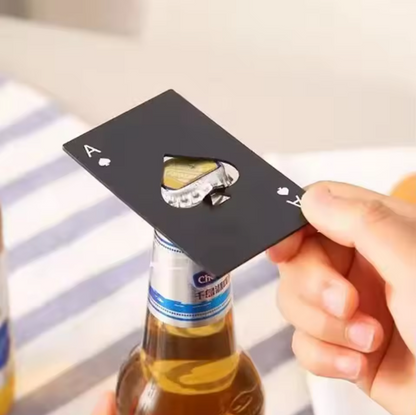 Stainless Steel Playing Card Bottle Opener - Spade Credit Card Beer Opener