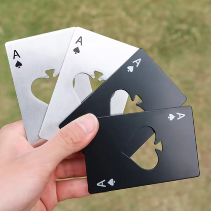 Stainless Steel Playing Card Bottle Opener - Spade Credit Card Beer Opener