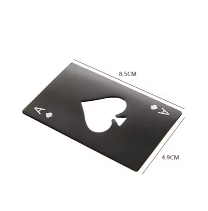Stainless Steel Playing Card Bottle Opener - Spade Credit Card Beer Opener