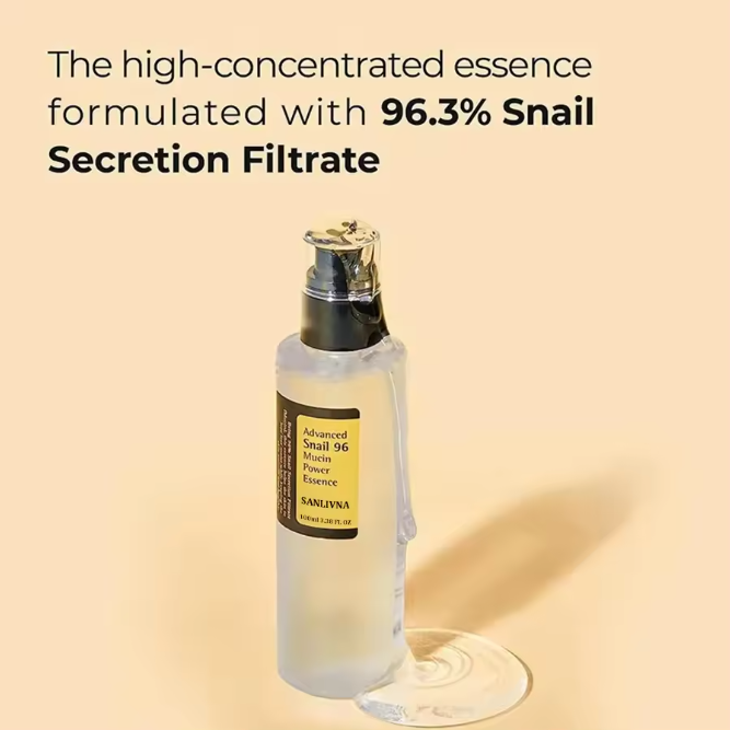 Snail Mucin 96% Essence – Korean Skincare Serum for Hydration, Repair, Brightening & Anti-Aging