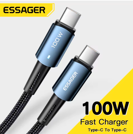 Essager 100W/60W USB-C to USB-C Fast Charging Cable – PD Type-C Charger Cord for Xiaomi, Samsung, Huawei, MacBook, iPad
