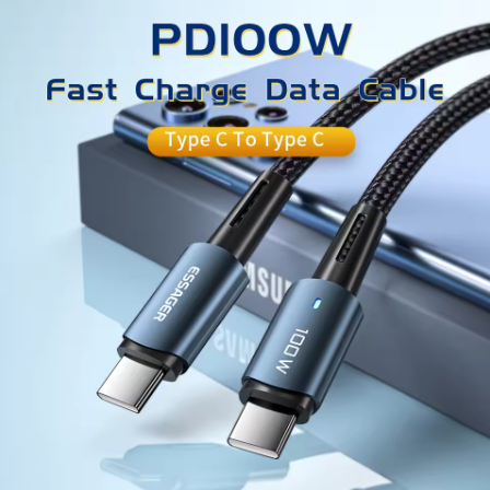 Essager 100W/60W USB-C to USB-C Fast Charging Cable – PD Type-C Charger Cord for Xiaomi, Samsung, Huawei, MacBook, iPad