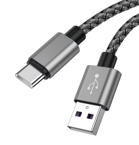 USB-A to USB-C Fast Charging Cable – 2A Nylon Braided Charger Cord for iPhone, Android, Huawei, Samsung 2M