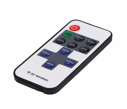 11-Key RF Wireless LED Dimmer Controller 5V–24V for Single-Color 2-Pin 5050/2835 Light Strips