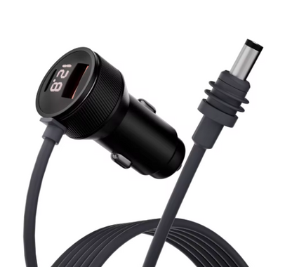 3M Dual USB Car Charger for Starlink Mini - 12V-24V Waterproof Vehicle Socket Adapter with DC Cable & Digital Voltmeter