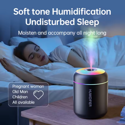 180ml Mini USB Air Humidifier & Essential Oil Diffuser – Aromatherapy Mist Maker with LED Lights for Car, Home & Bedroom