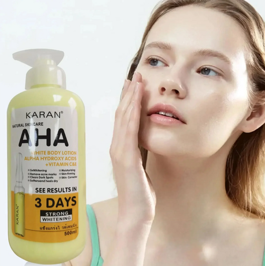 500ml Whitening Body Cream with Hydroxy Acids, Vitamin C & E – Moisturizing & Brightening Body Lotion for Skin Care, Lightening Dark Spots & Acne Marks Remova