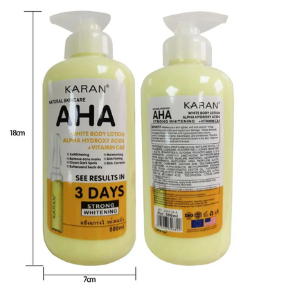 500ml Brightening Body Cream with Hydroxy Acids, Vitamin C & E – Moisturising Lotion for Dark Spots & Acne Marks
