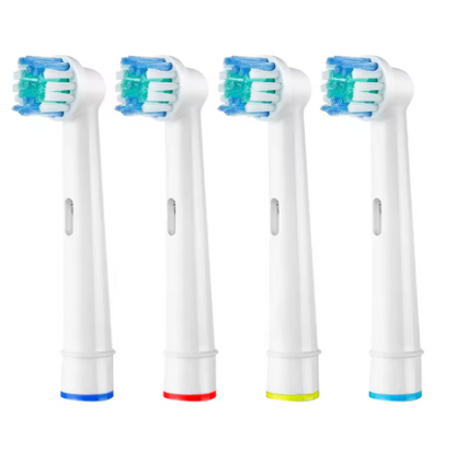 4-Pack Replacement Toothbrush Heads – Compatible with Oral-B Braun Professional (Black & White Options, Fits 1000–8000 Models)