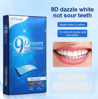 14pcs Box – 9D Teeth Whitening Strips with Toothpaste Gel | Double Elastic Bleaching Strips for Oral Care & Veneers