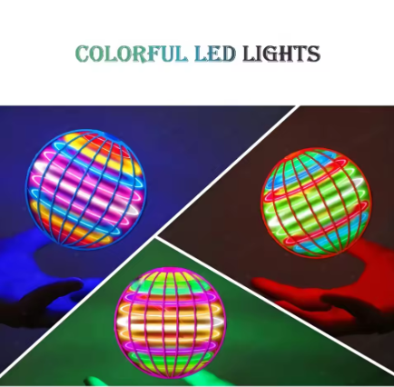 Hand-Controlled Flying LED Ball Toy – 360° Rotating Hover Orb for Kids | Indoor & Outdoor Fun