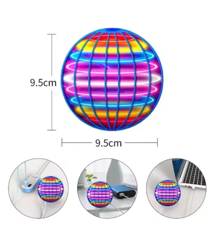 Hand-Controlled Flying LED Ball Toy – 360° Rotating Hover Orb for Kids | Indoor & Outdoor Fun