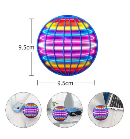 Hand-Controlled Flying LED Ball Toy – 360° Rotating Hover Orb for Kids | Indoor & Outdoor Fun