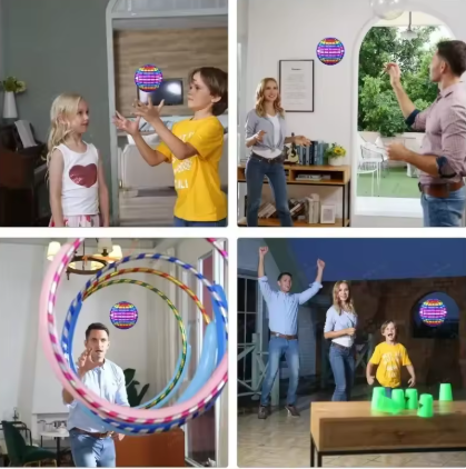 Hand-Controlled Flying LED Ball Toy – 360° Rotating Hover Orb for Kids | Indoor & Outdoor Fun