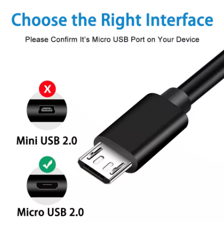 2m Micro USB Fast Charging & Data Sync Cable – Samsung Galaxy, Android Phones & Logitech Compatible
