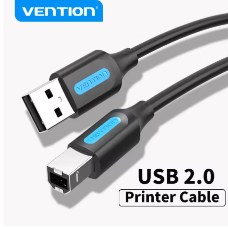 Vention USB 2.0 Printer Cable – USB Type B to USB A Cable for Canon, Epson, HP & ZJiang Label Printers