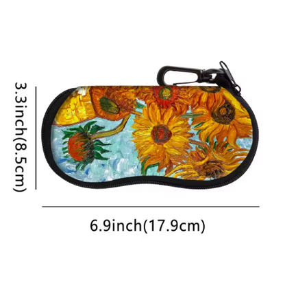 Van Gogh Sunflowers Glasses Case – Unisex Hard Shell Eyeglass & Sunglasses Protector