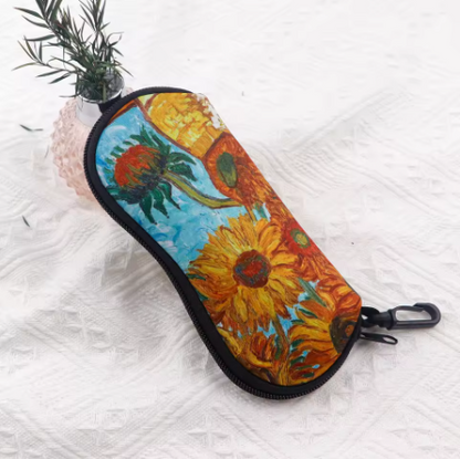Van Gogh Sunflowers Glasses Case – Unisex Hard Shell Eyeglass & Sunglasses Protector