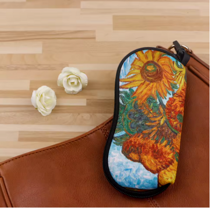 Van Gogh Sunflowers Glasses Case – Unisex Hard Shell Eyeglass & Sunglasses Protector