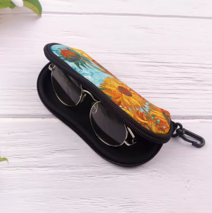 Van Gogh Sunflowers Glasses Case – Unisex Hard Shell Eyeglass & Sunglasses Protector