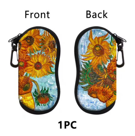 Van Gogh Sunflowers Glasses Case – Unisex Hard Shell Eyeglass & Sunglasses Protector