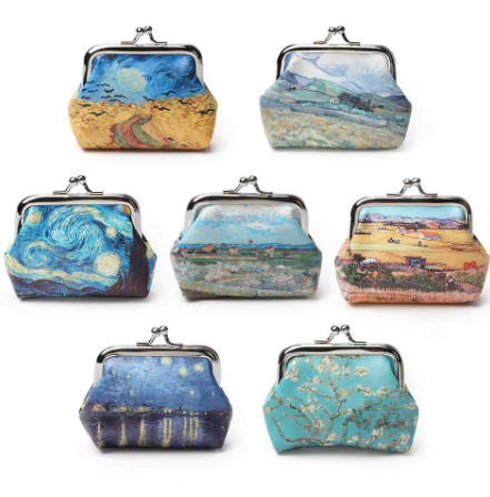 Van Gogh Mini Wallet for Women – Small Coin Purse, Card Holder & Cash Clutch Bag