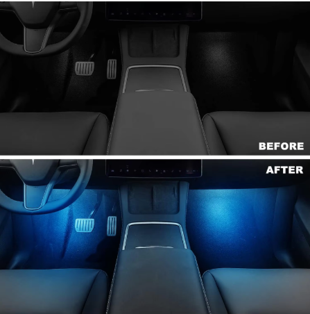 Tesla Model 3 & Model Y Footwell LED Lights – Ultra-Bright Interior Lighting Kit