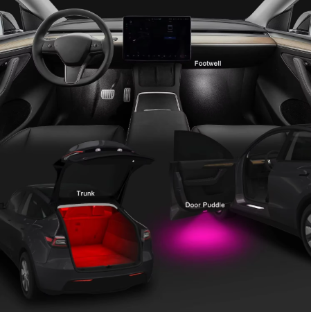 Tesla Model 3 & Model Y Footwell LED Lights – Ultra-Bright Interior Lighting Kit