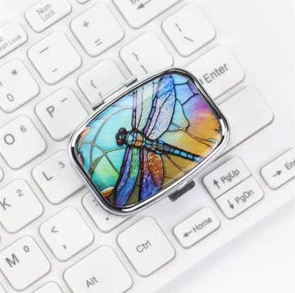 Metal Travel Pill Case – Colorful Small Medicine & Jewelry Organizer Box