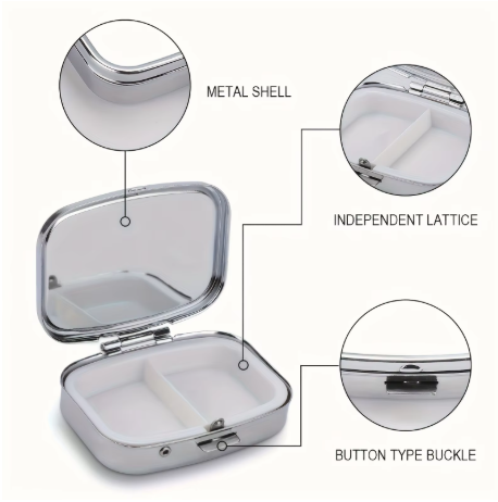 Metal Travel Pill Case – Colorful Small Medicine & Jewelry Organizer Box