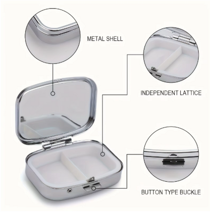 Metal Travel Pill Case – Colorful Small Medicine & Jewelry Organizer Box