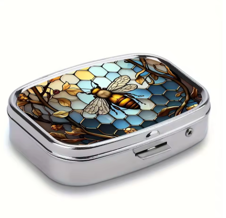 Metal Travel Pill Case – Colorful Small Medicine & Jewelry Organizer Box