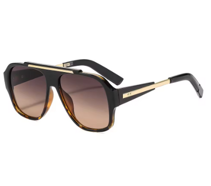 JNPCXI Square Rivet Sunglasses UV400 – Retro Gradient Lens Punk Shades for Men & Women
