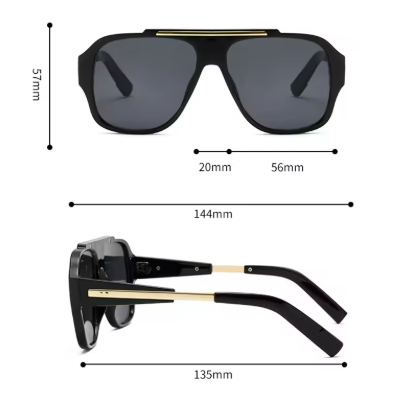 JNPCXI Square Rivet Sunglasses UV400 – Retro Gradient Lens Punk Shades for Men & Women