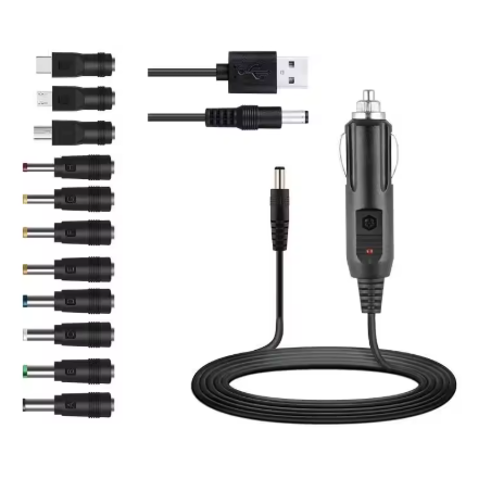 12V DC Car Charger Cable Cigarette Lighter Plug to 5.5mm x 2.1mm DC Power Cord – Universal Auto Power Supply for Dash Cam, Router, LED Lights