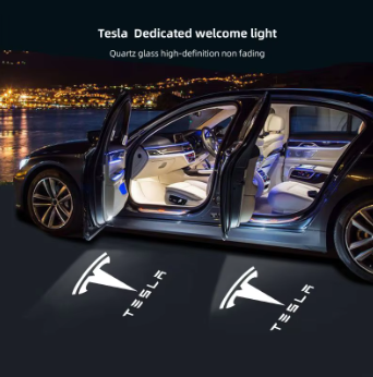 Tesla LED Door Projector Lights – 2PCS Welcome Courtesy Lamp Set for Model 3, Model Y, Model S, Model X, Cybertruck & Roadster Accessories
