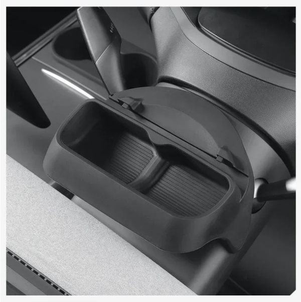 Tesla Model 3/Y Steering Wheel Silicone Storage Tray – Hidden Glasses & Phone Holder (2021–2023)