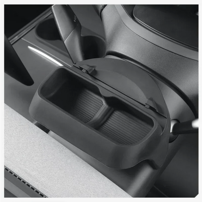 Tesla Model 3/Y Steering Wheel Silicone Storage Tray – Hidden Glasses & Phone Holder (2021–2023)