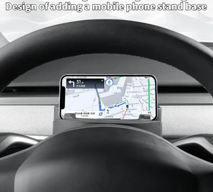 Tesla Model 3/Y Steering Wheel Silicone Storage Tray – Hidden Glasses & Phone Holder (2021–2023)