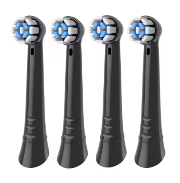 Oral-B iO Compatible Replacement Brush Heads – 4 Pack – Fits iO 2/3/4/5/6/7/8/9/10/7G – Black or White