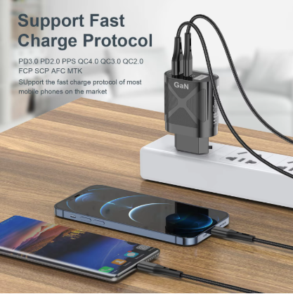 65W GaN Fast Charger AU Plug – PD & QC 3.0 USB Wall Charger for iPhone 15/14/13 Pro Max, Samsung & More
