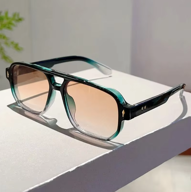 Vintage Double Bridge Square Sunglasses