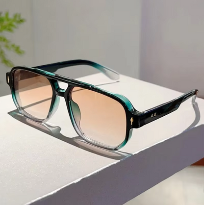 Vintage Double Bridge Square Sunglasses