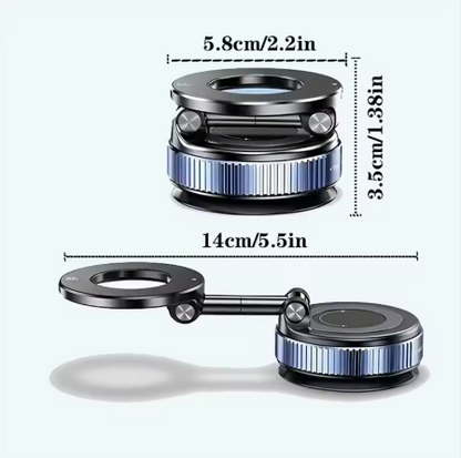 Magnetic Car Phone Holder – 360° Rotating Vacuum Suction Mount
