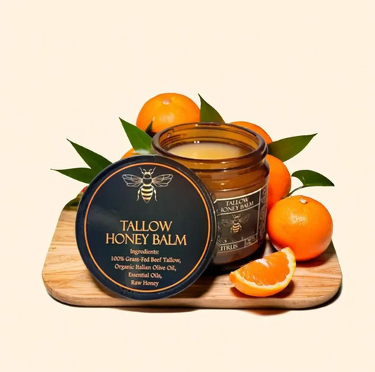 Grass-Fed Beef Tallow & Raw Honey Balm – All-Natural Moisturizing Cream for Soft, Healthy Skin