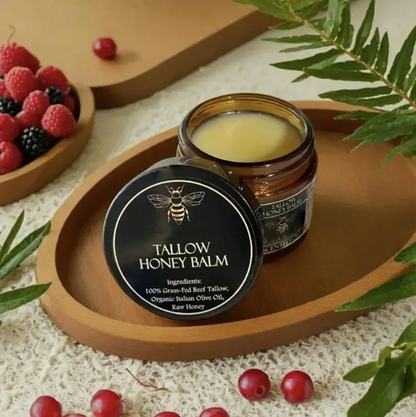 Grass-Fed Beef Tallow & Raw Honey Balm – All-Natural Moisturizing Cream for Soft, Healthy Skin
