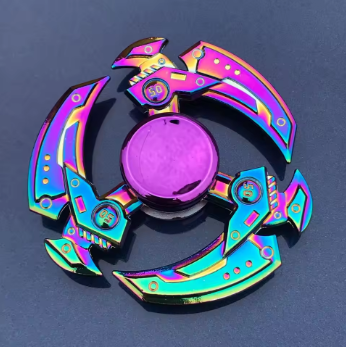 Metal Style Fidget Spinner – Rainbow Gradient Silent Bearing EDC Toy