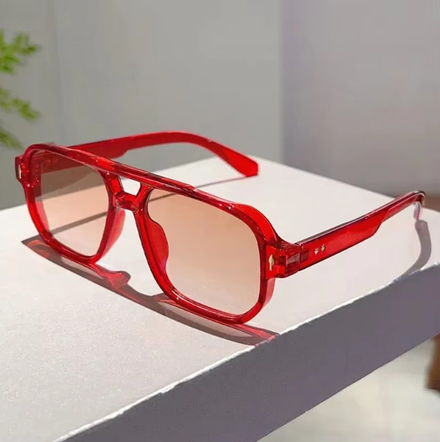 Vintage Double Bridge Square Sunglasses